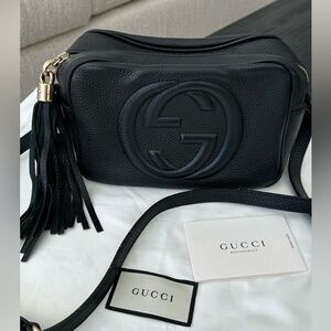 Gucci Black Soho Disco Crossbody Bag, Authentic
